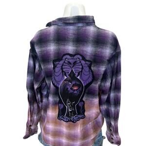 Jafar Aladdin Flannel Plaid Shirt Shacket SMALL Oversized Unique Upcycled Disney
